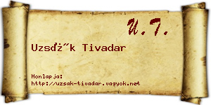 Uzsák Tivadar névjegykártya