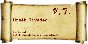 Uzsák Tivadar névjegykártya